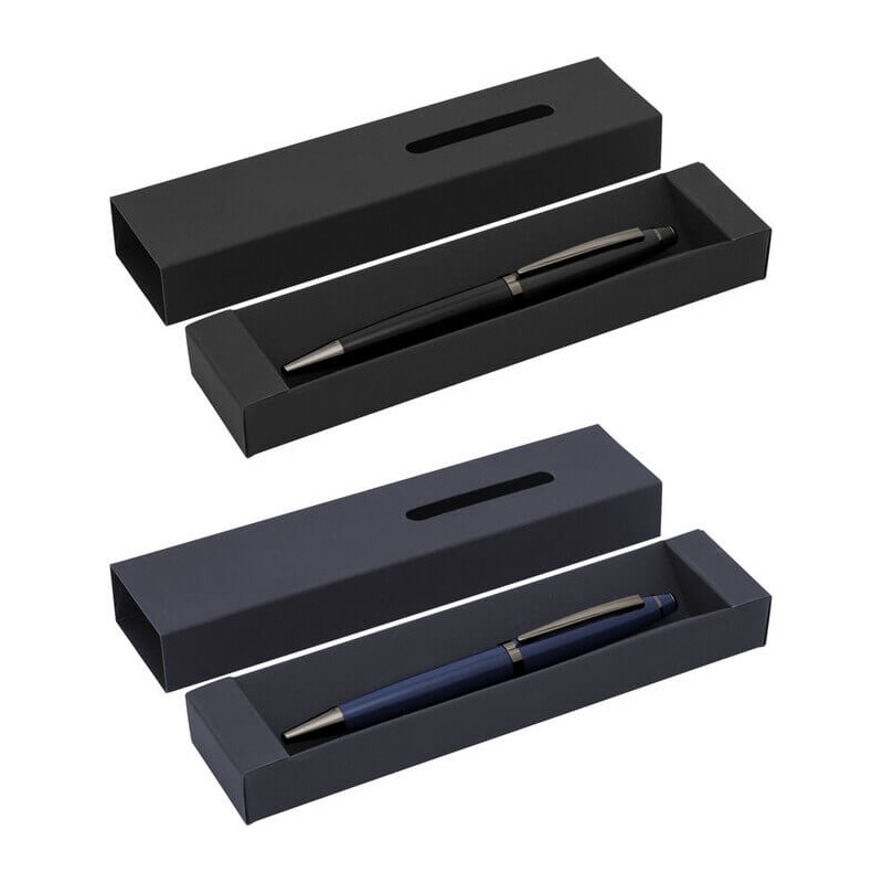 Detalle de clip metálico y cuerpo acero inoxidable Bolígrafo Aznar