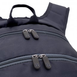 mochila corporativa gris puelo cierre superior reforzado detalle