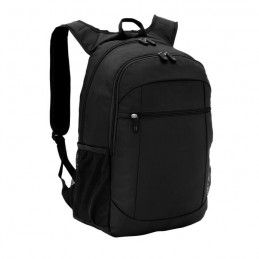 mochila empresarial gris puelo bolsillo frontal cierre detalle