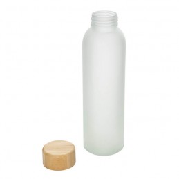 botella sublimable transparente alerce tapa bambu detalle cierre