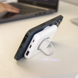 power bank blanco oslo soporte plegable uso escritorio