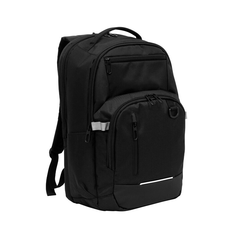 mochila negra con correas ajustables acolchadas